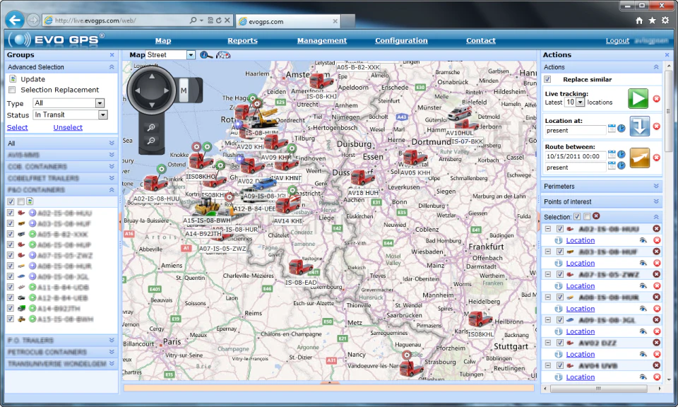 screenshot of EVO GPS